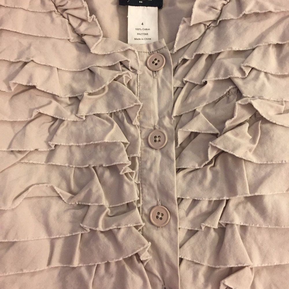 J Crew Blush Carly Ruffled Dress 4 Beige 21494 - Picture 2 of 8
